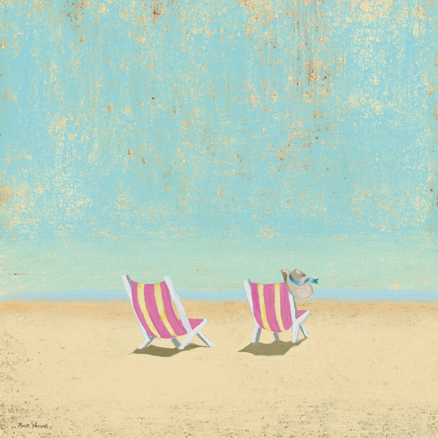 Marmont Hill "Pink Chairs" by Rick Novak Painting Print on Wrapped Canvas