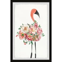 Marmont Hill Pink Flamingo Glamour Framed Wall Art