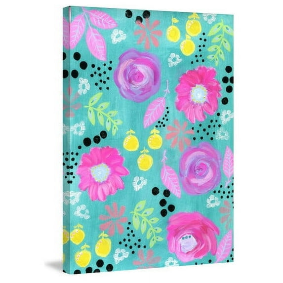 Marmont Hill "Pink Flowers" by Jill Lambert Painting Print on Wrapped Canvas