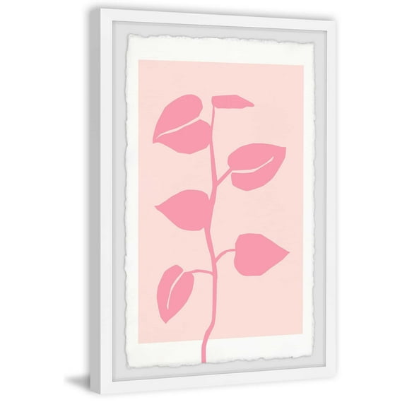 Marmont Hill Pink Houseplant Framed Painting Print