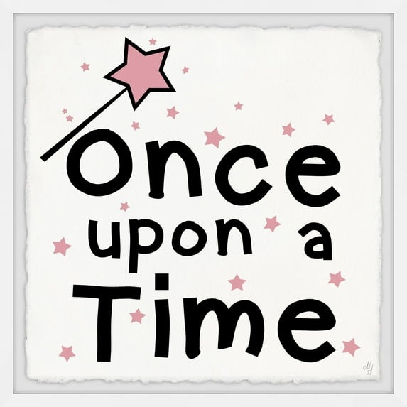 Marmont Hill Pink Star Dust Once Upon A Time Framed Wall Art, 18.00" x 1.50"