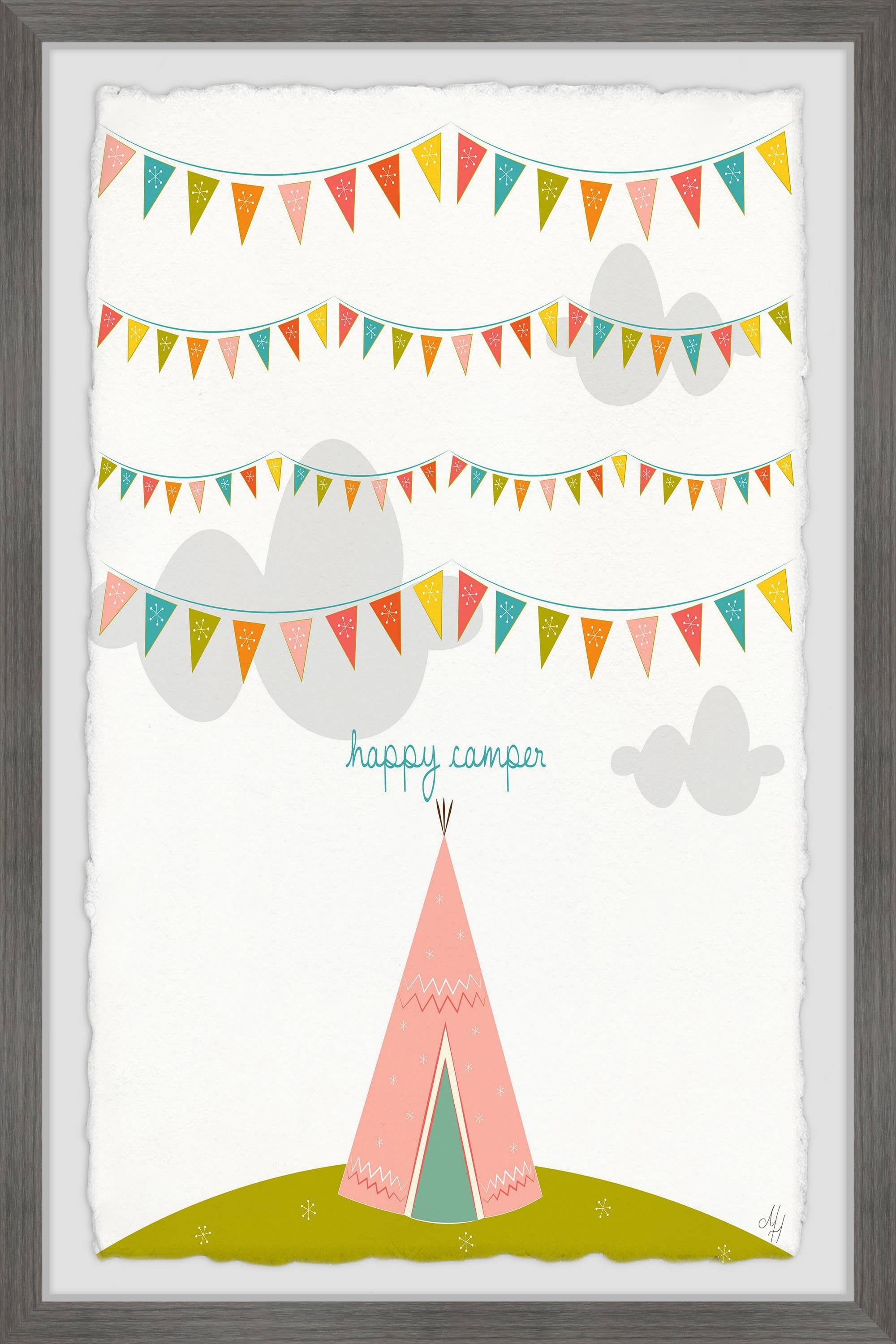 Marmont Hill Pink Tee Pee by Karen Zukowski Framed Wall Art