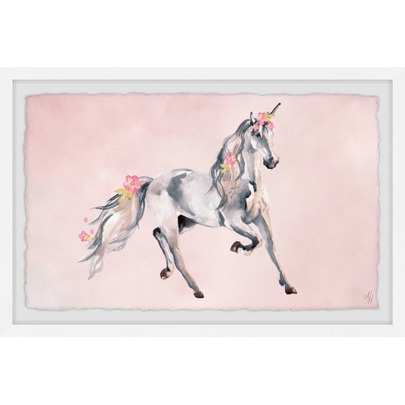 Marmont Hill Pink Unicorn Dream Framed Wall Art, 36.00" x 1.50"