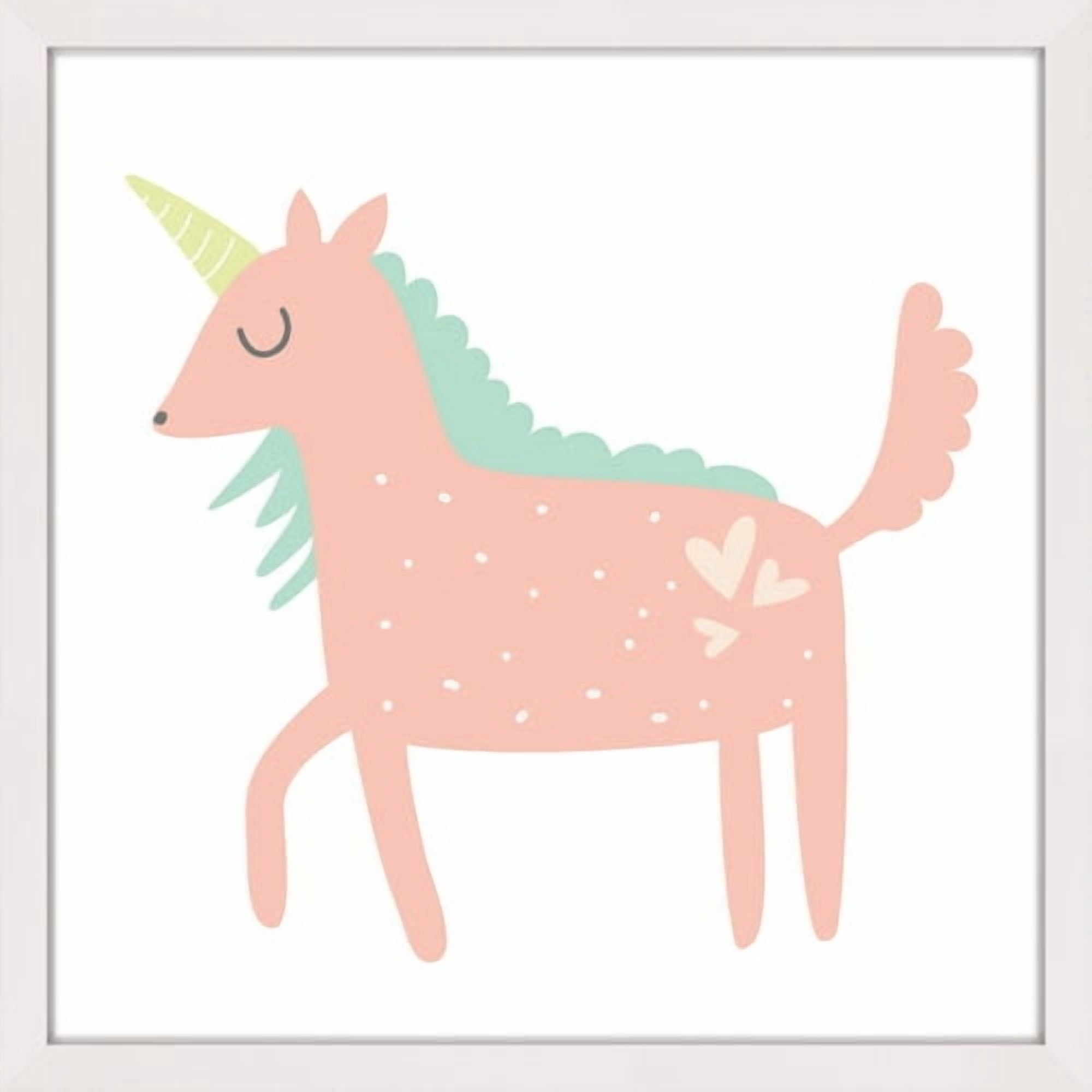 Marmont Hill "Pink Unicorn" by Shayna Pitch Framed Painting Print