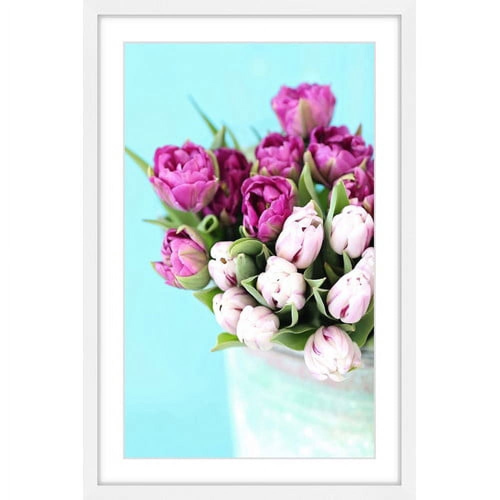 Marmont Hill "Pink and Purple Tulips" by Sylvia Cook Framed Painting Print