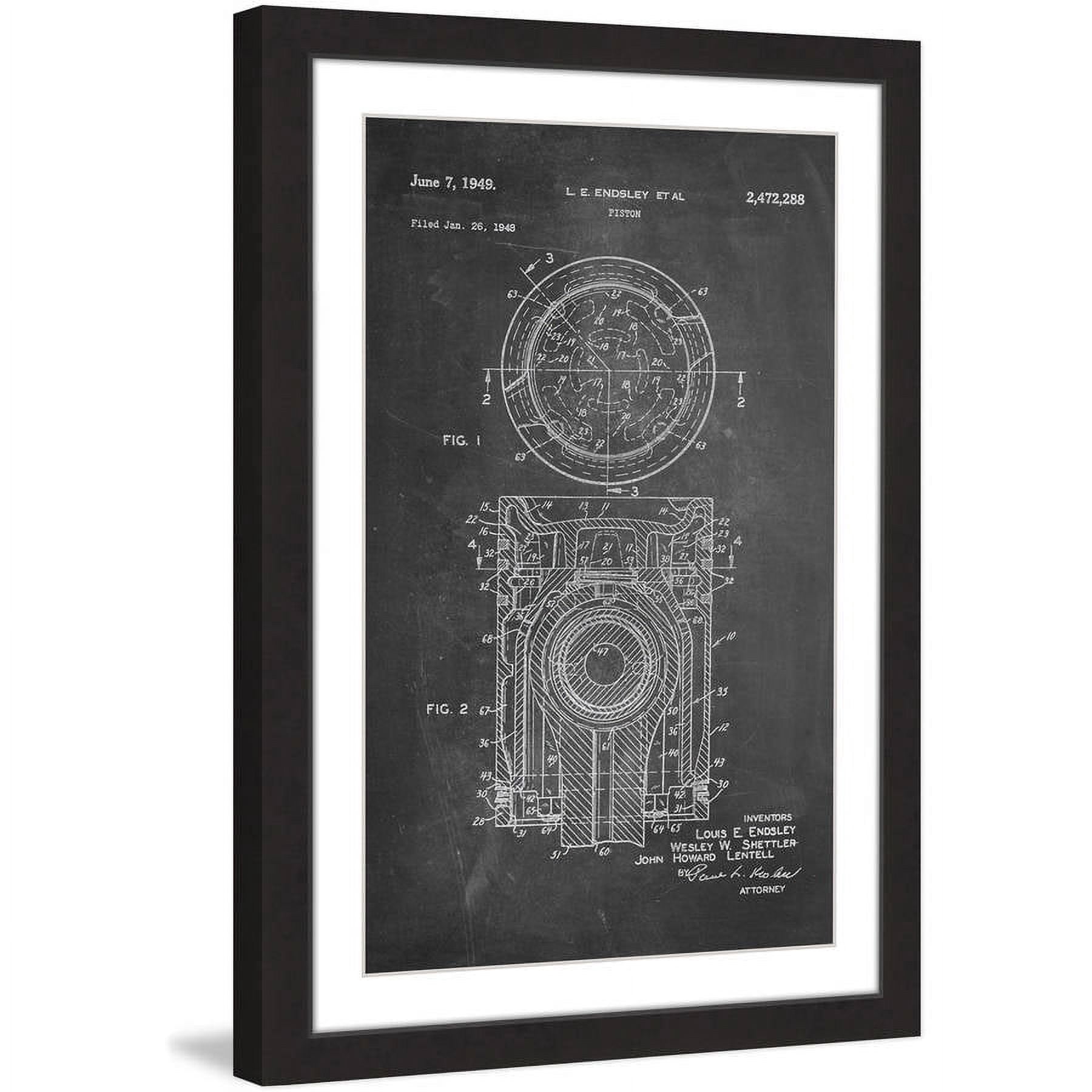 Marmont Hill - "Piston 1949 Chalk" by Steve King Framed Painting Print