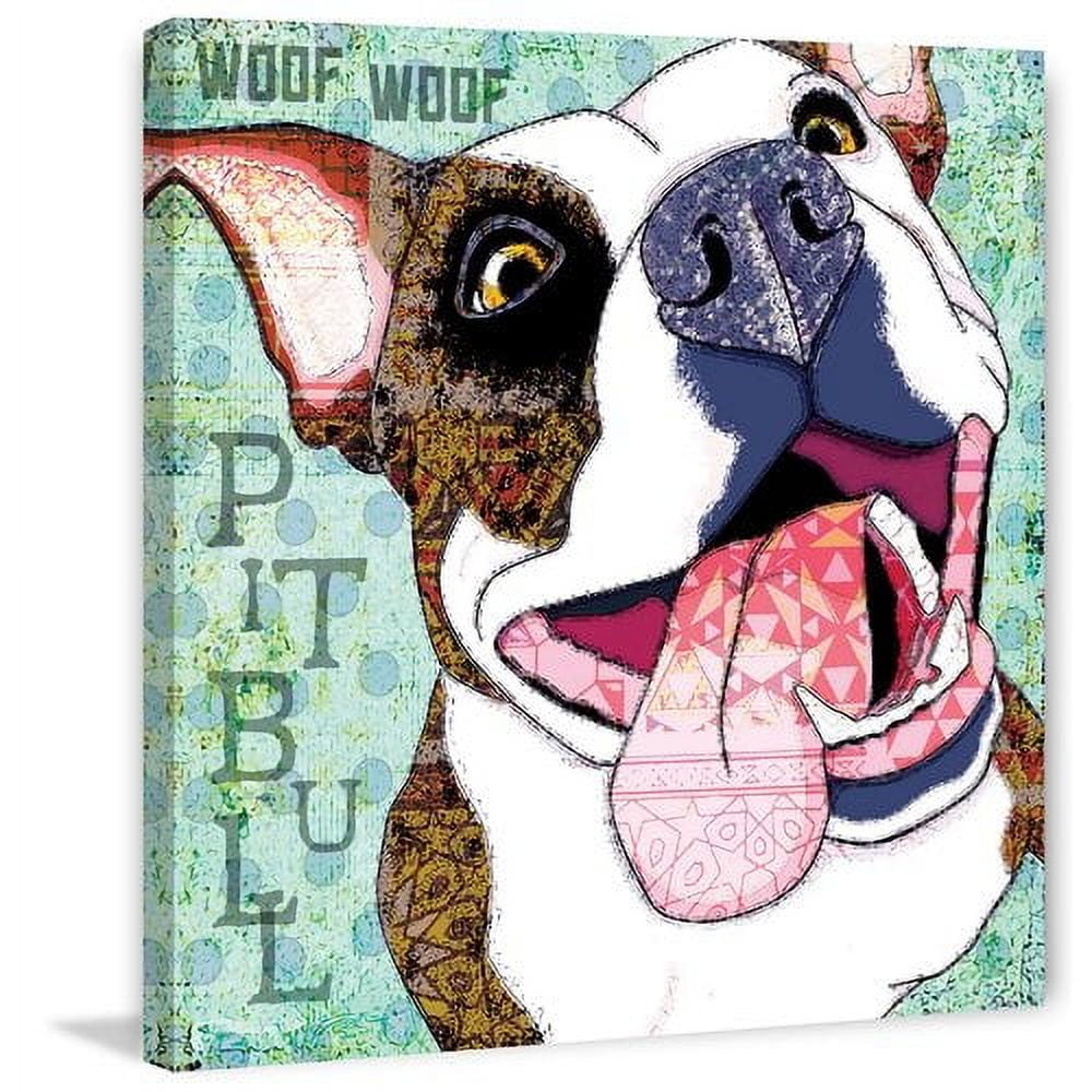 Marmont Hill - "Pitbull Pop Art" by Stephanie Gerace Painting Print on Wrapped Canvas