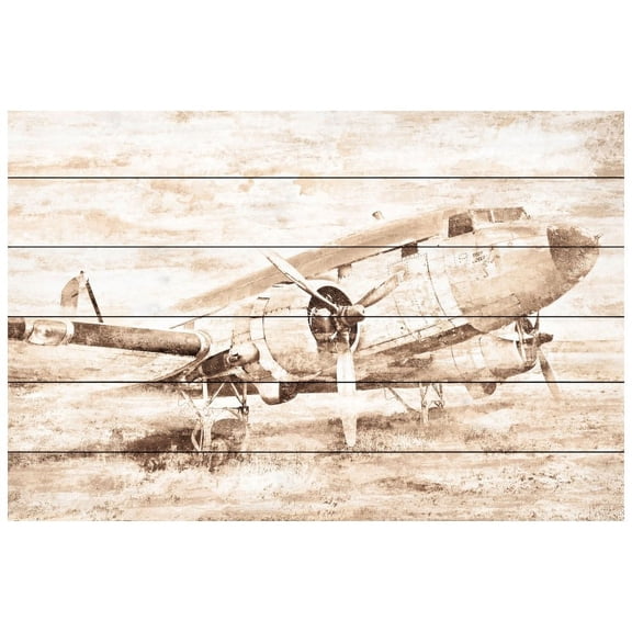 Marmont Hill "Plane at Rest" Painting Print on White Wood