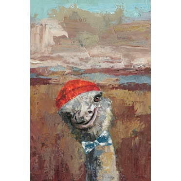 Marmont Hill Playful Ostrich Canvas Wall Art