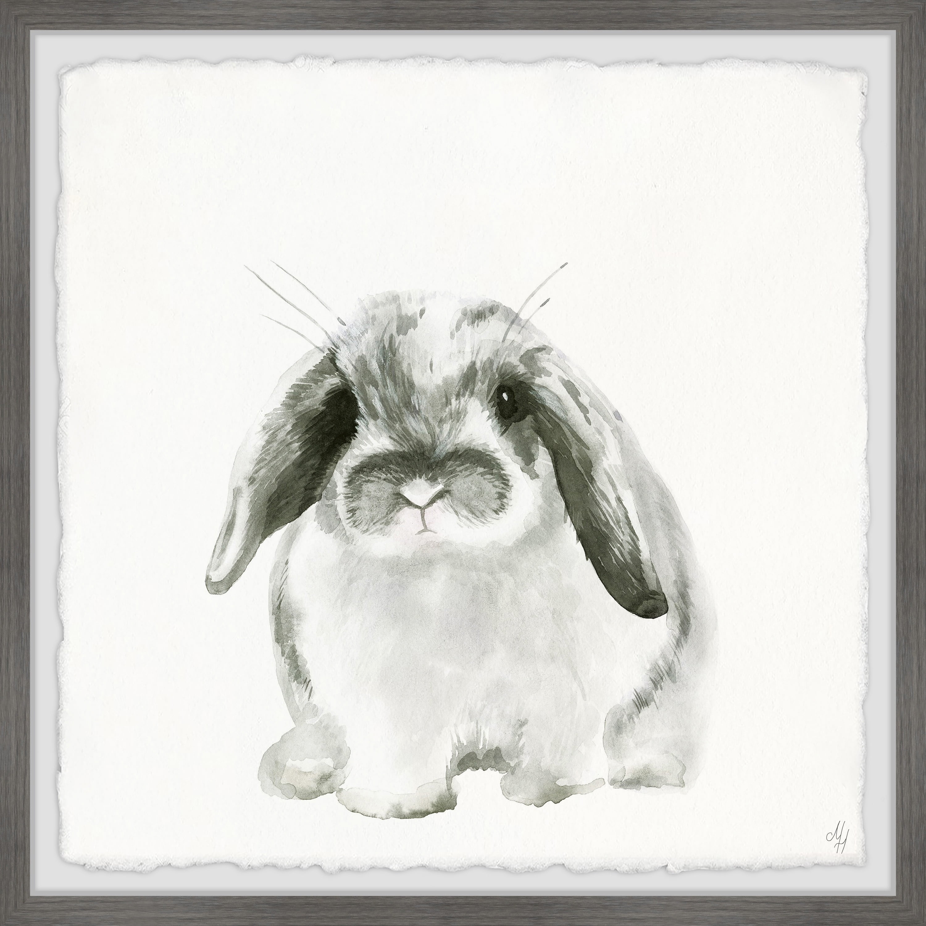 Marmont Hill Plump Bunny Framed Wall Art
