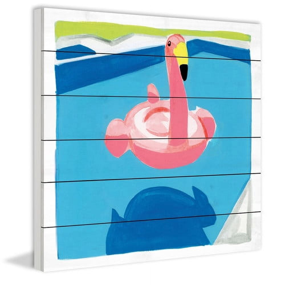 Marmont Hill "Pool Float" By Molly Rosner Painting Art Print On White Wood, 24.0" x 1.5"