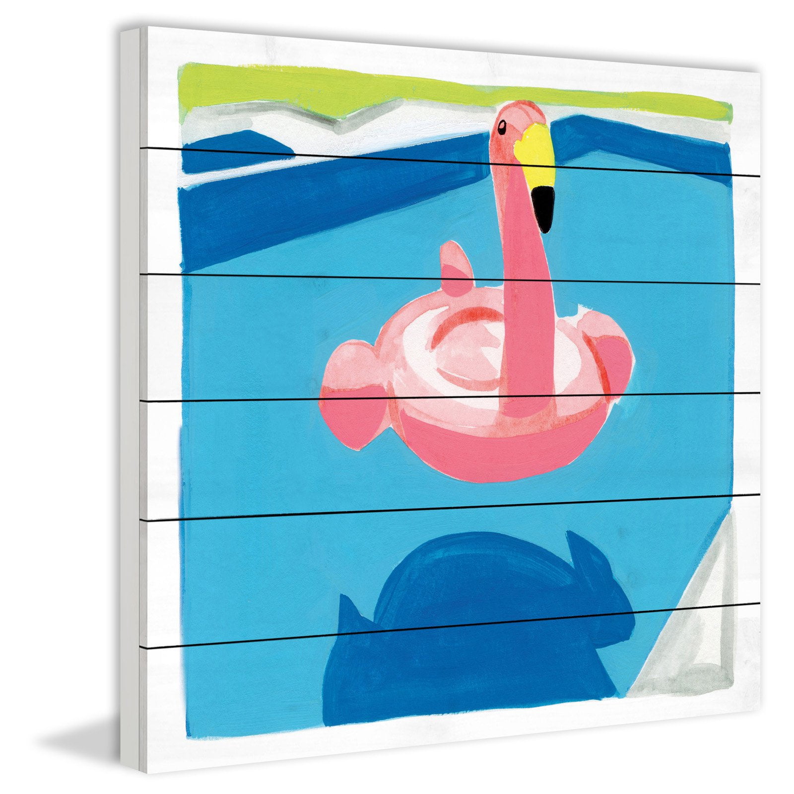 Marmont Hill "Pool Float" By Molly Rosner Painting Art Print On White Wood, 32.0" x 1.5"