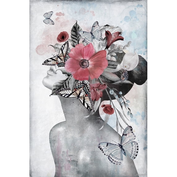 Marmont Hill Poppies and Butterflies Canvas Wall Art