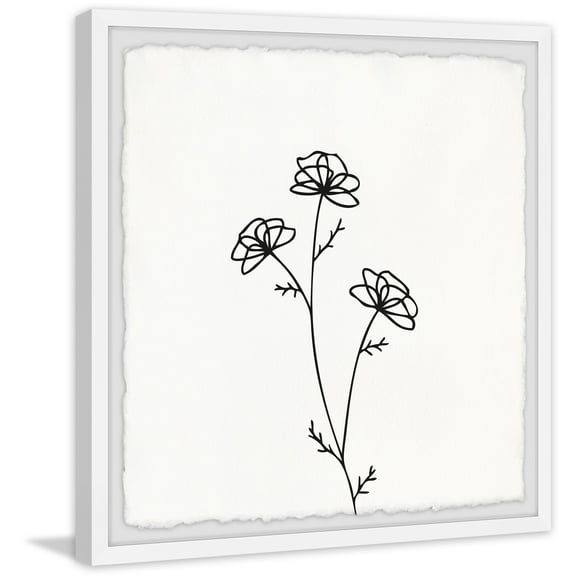 Marmont Hill Poppy Outline Framed Painting Print