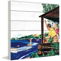 Marmont Hill "Porch Wave" Painting Print on White Wood