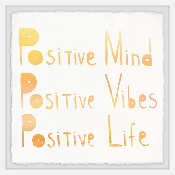 Marmont Hill Positive Mind, Vibes And Love Ii Framed Wall Art, 24.00" x 1.50"