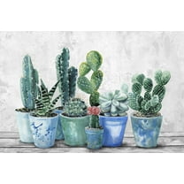 Marmont Hill Pots in Blue Canvas Wall Art