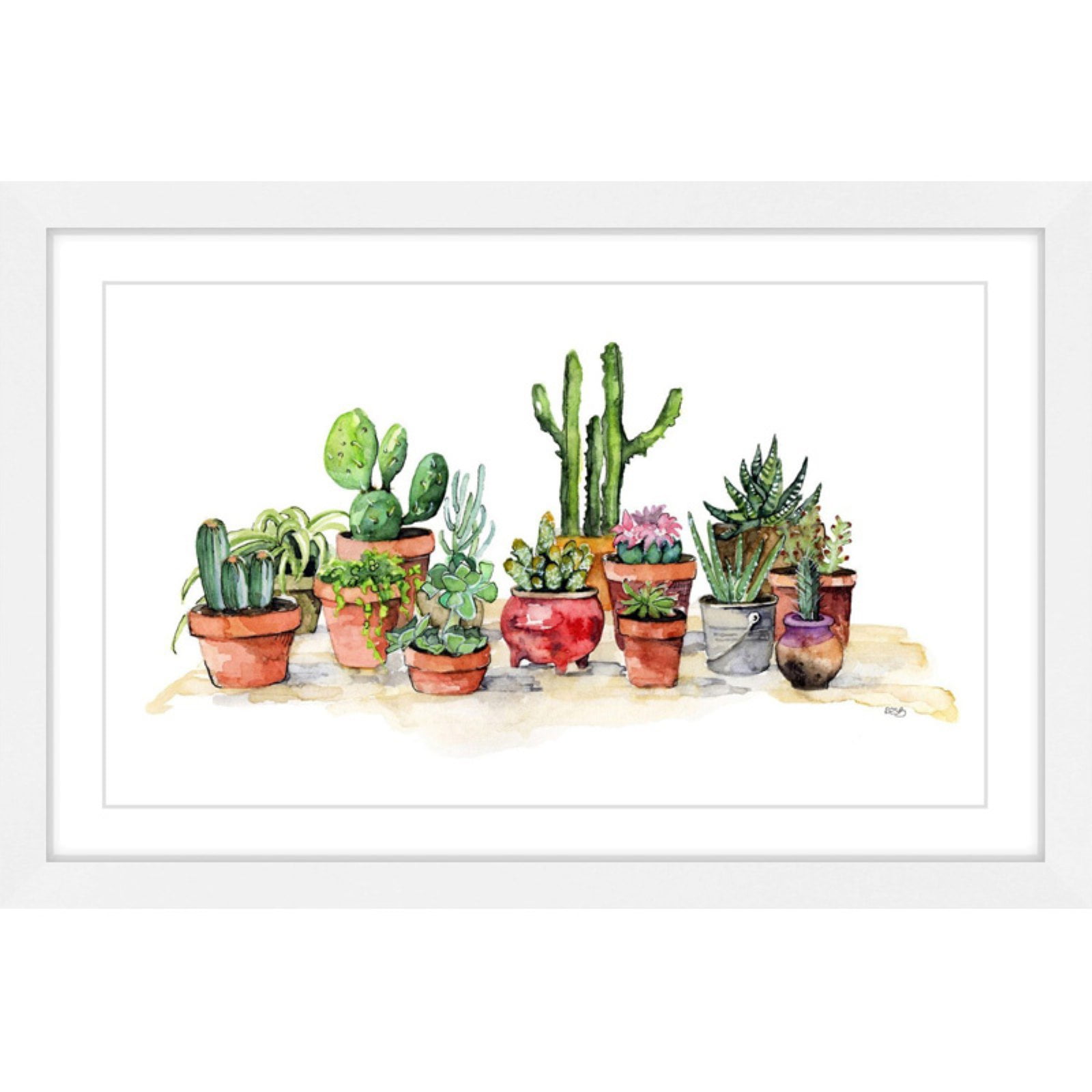Marmont Hill "Potted Plants" by Rachel Byler Framed Painting Print