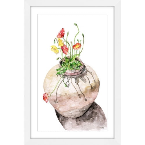 Marmont Hill "Potted Poppies" by Rachel Byler Framed Painting Print