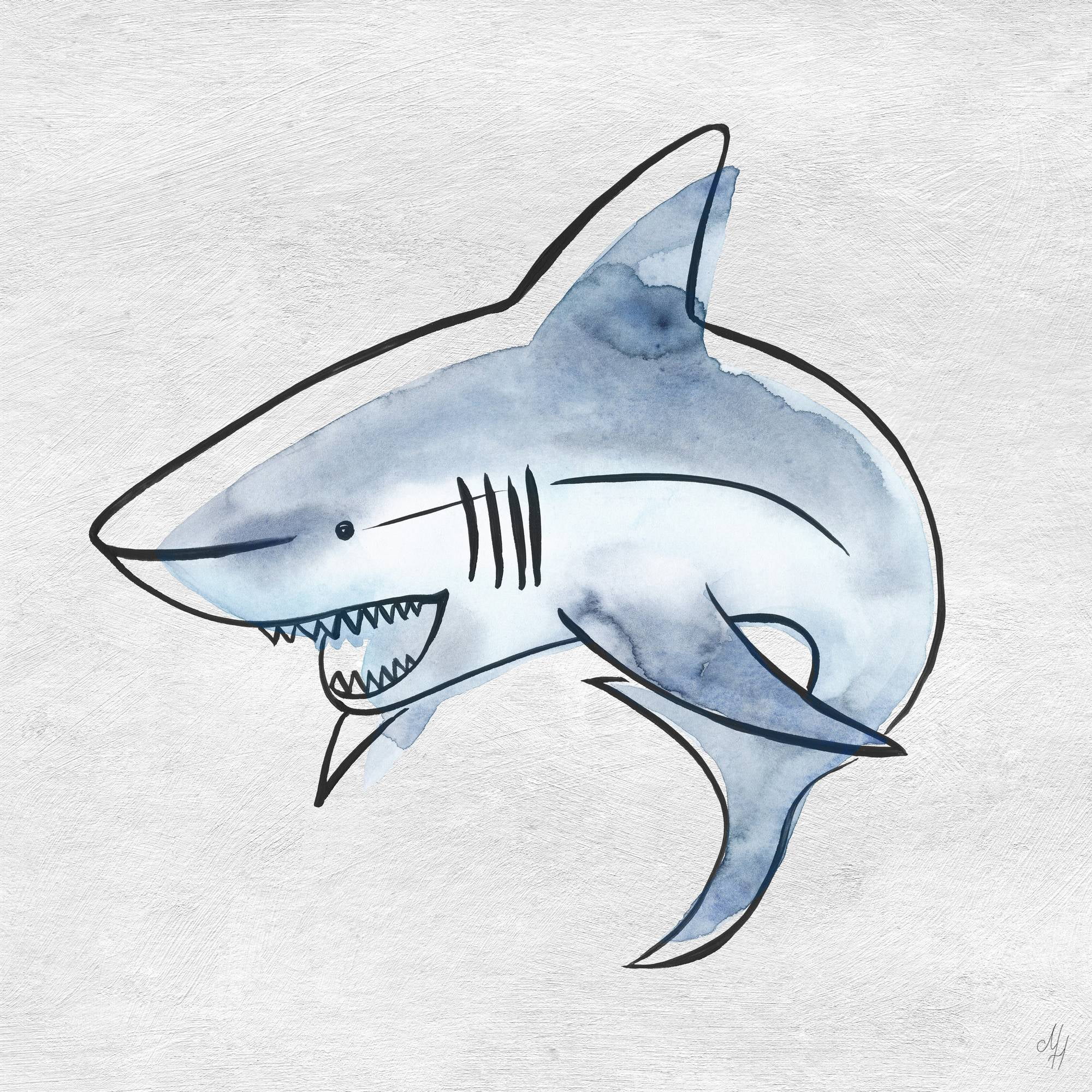 Marmont Hill Powerful Shark Canvas Wall Art