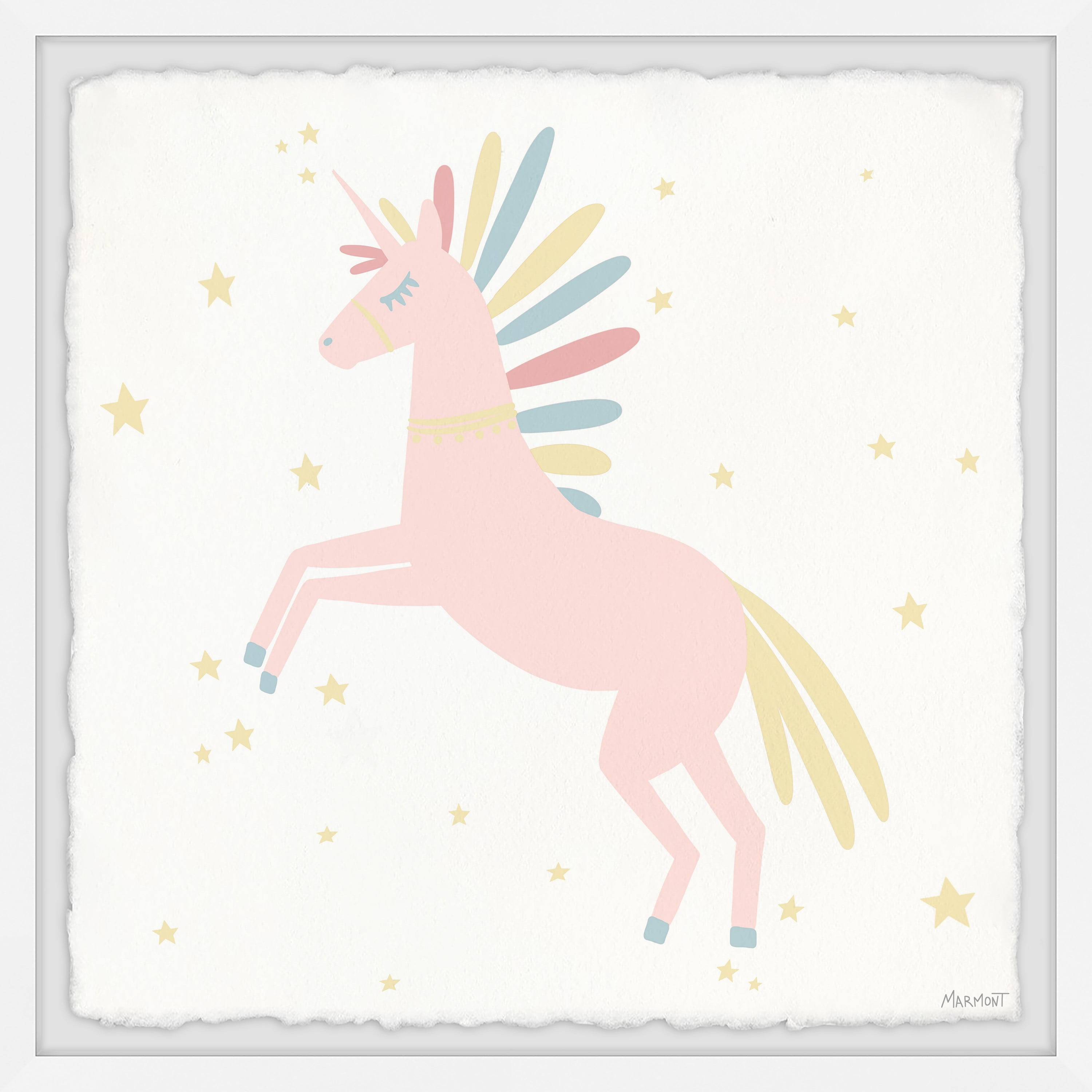 Marmont Hill Prancing Unicorn Framed Wall Art