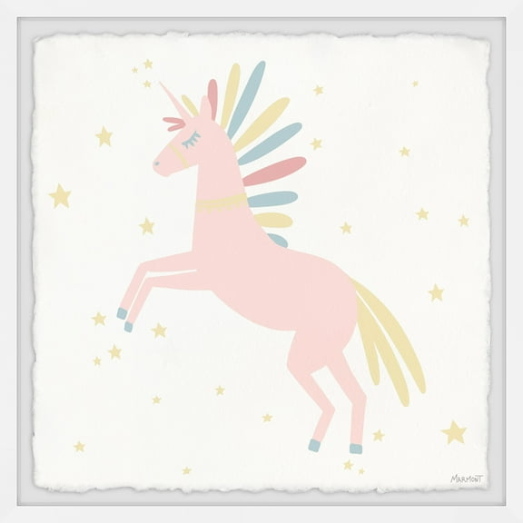 Marmont Hill Prancing Unicorn Framed Wall Art