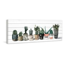 Marmont Hill Prickly Nonet Painting Print on White Wood