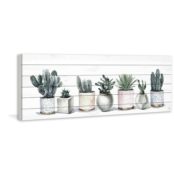 Marmont Hill Prickly Septet Painting Print on White Wood