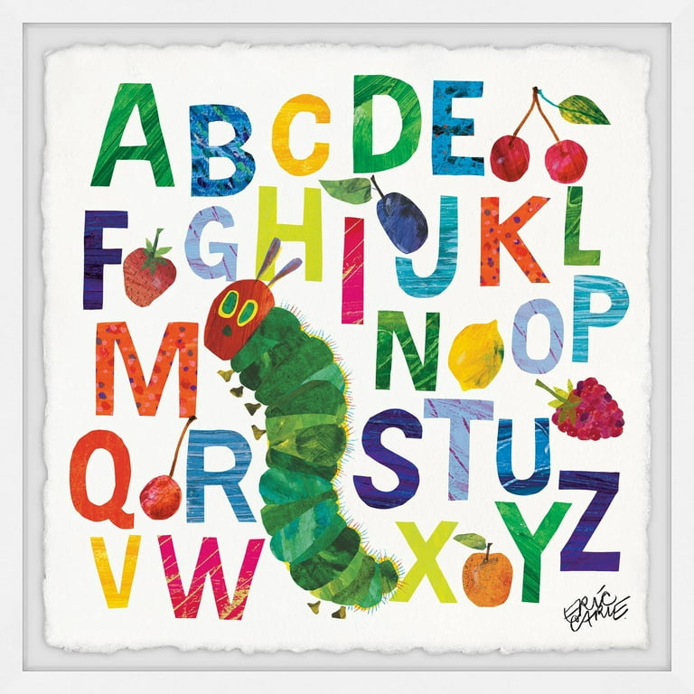 Marmont Hill Caterpillar Alphabet Artwork Print Framed Picture by