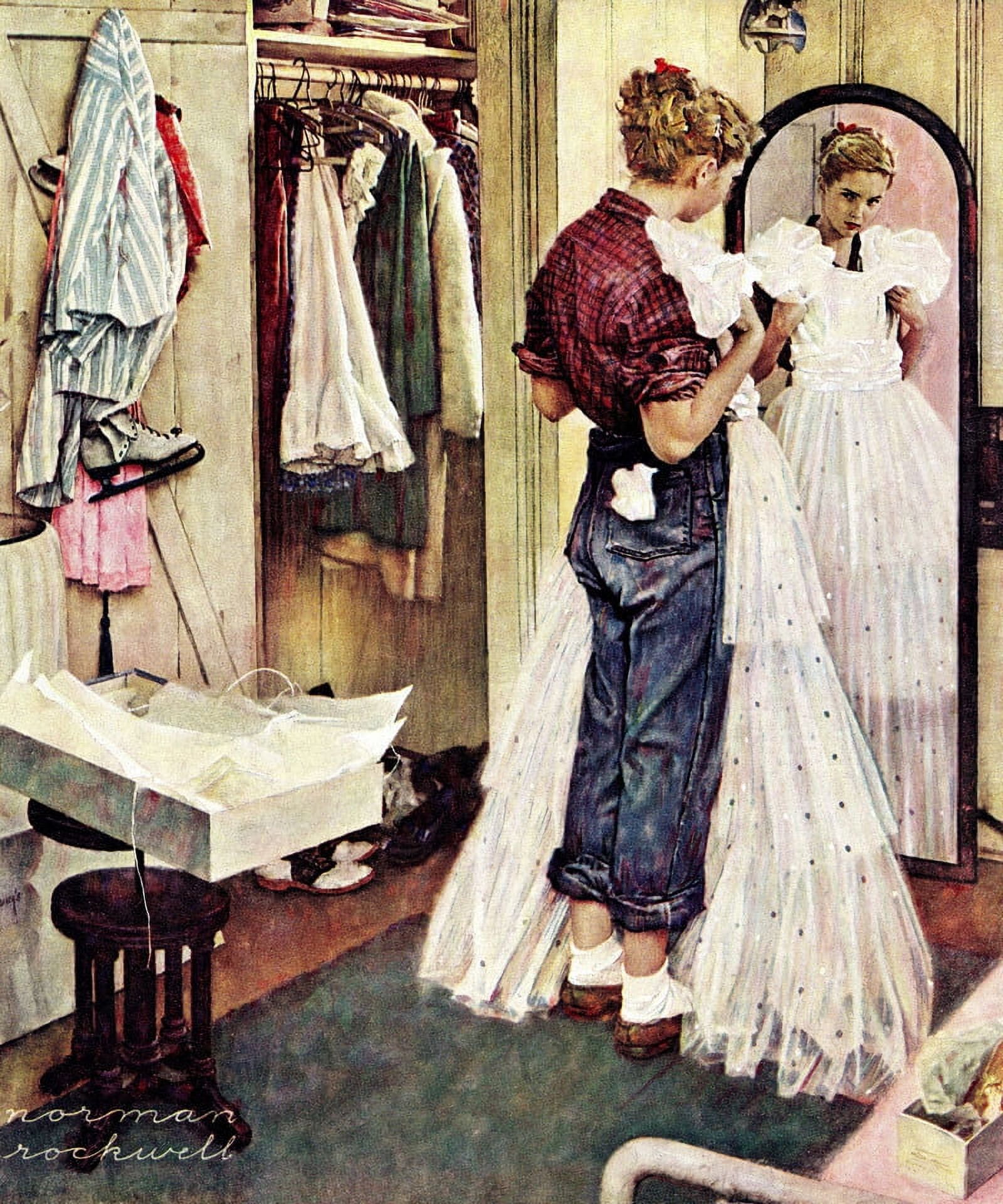 Marmont Hill "Prom Dress" by Norman Rockwell Painting Print on Canvas
