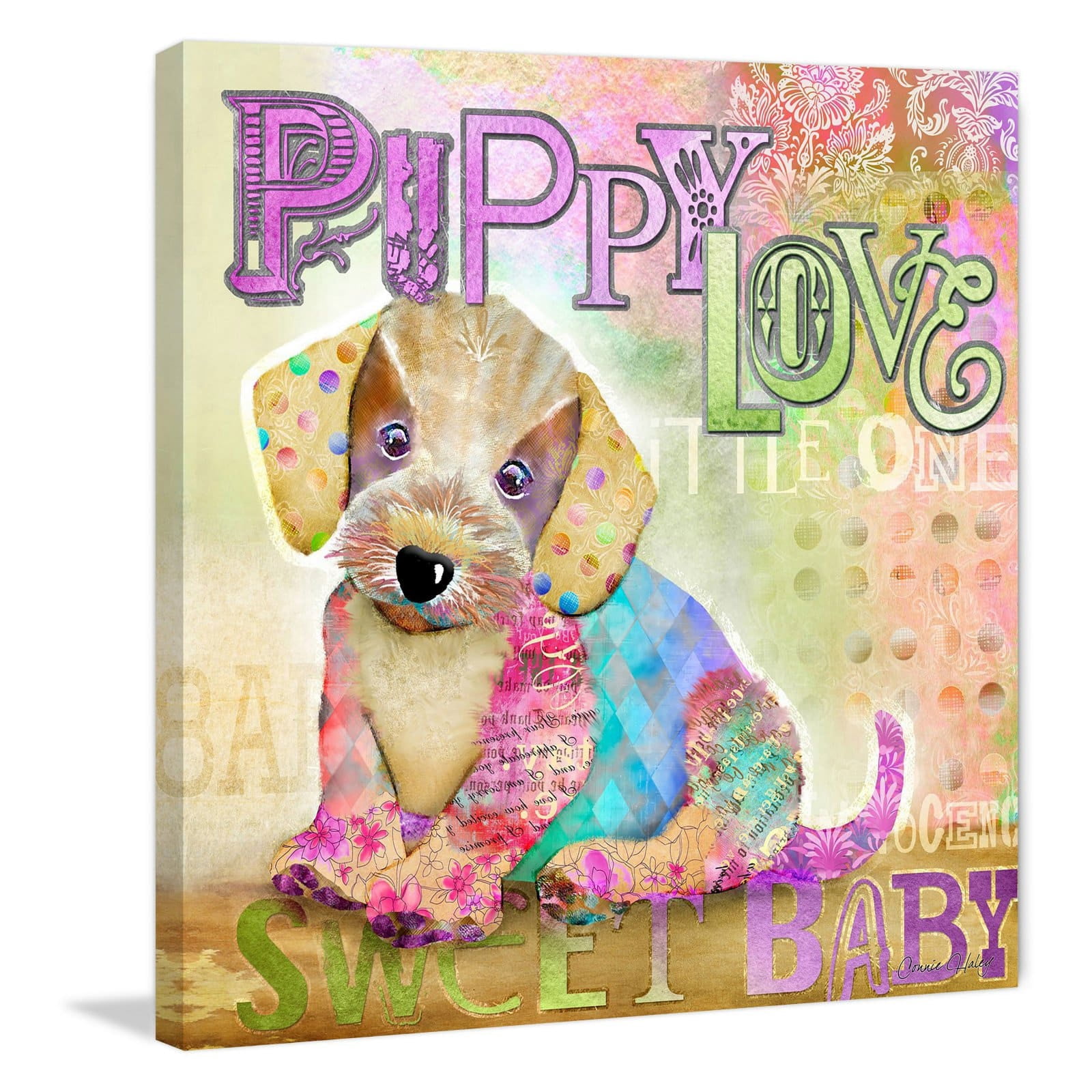 Marmont Hill - "Puppy Love" by Connie Haley Painting Print on Wrapped Canvas