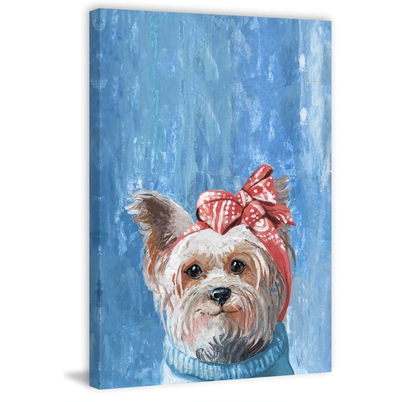 Marmont Hill "Pups in Lace" Painting Print on Wrapped Canvas