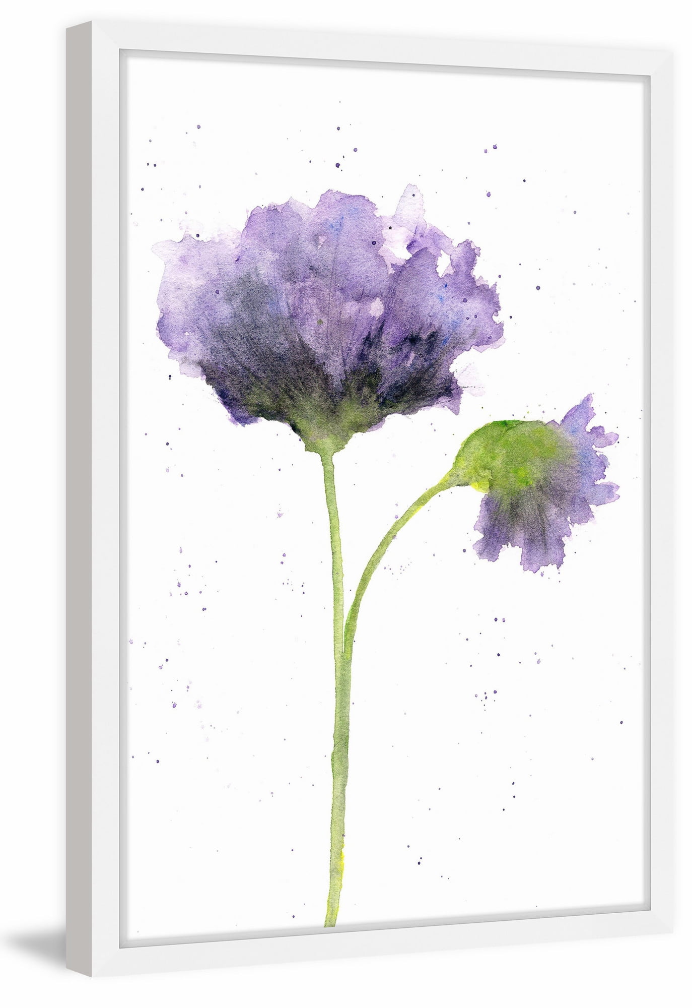 Marmont Hill "Purple Poppy" by Thimble Sparrow Framed Painting Print