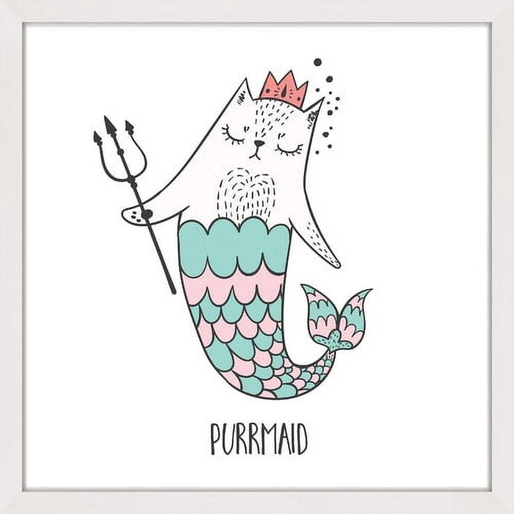 Marmont Hill "Purrmaid 01" by Shayna Pitch Framed Painting Print