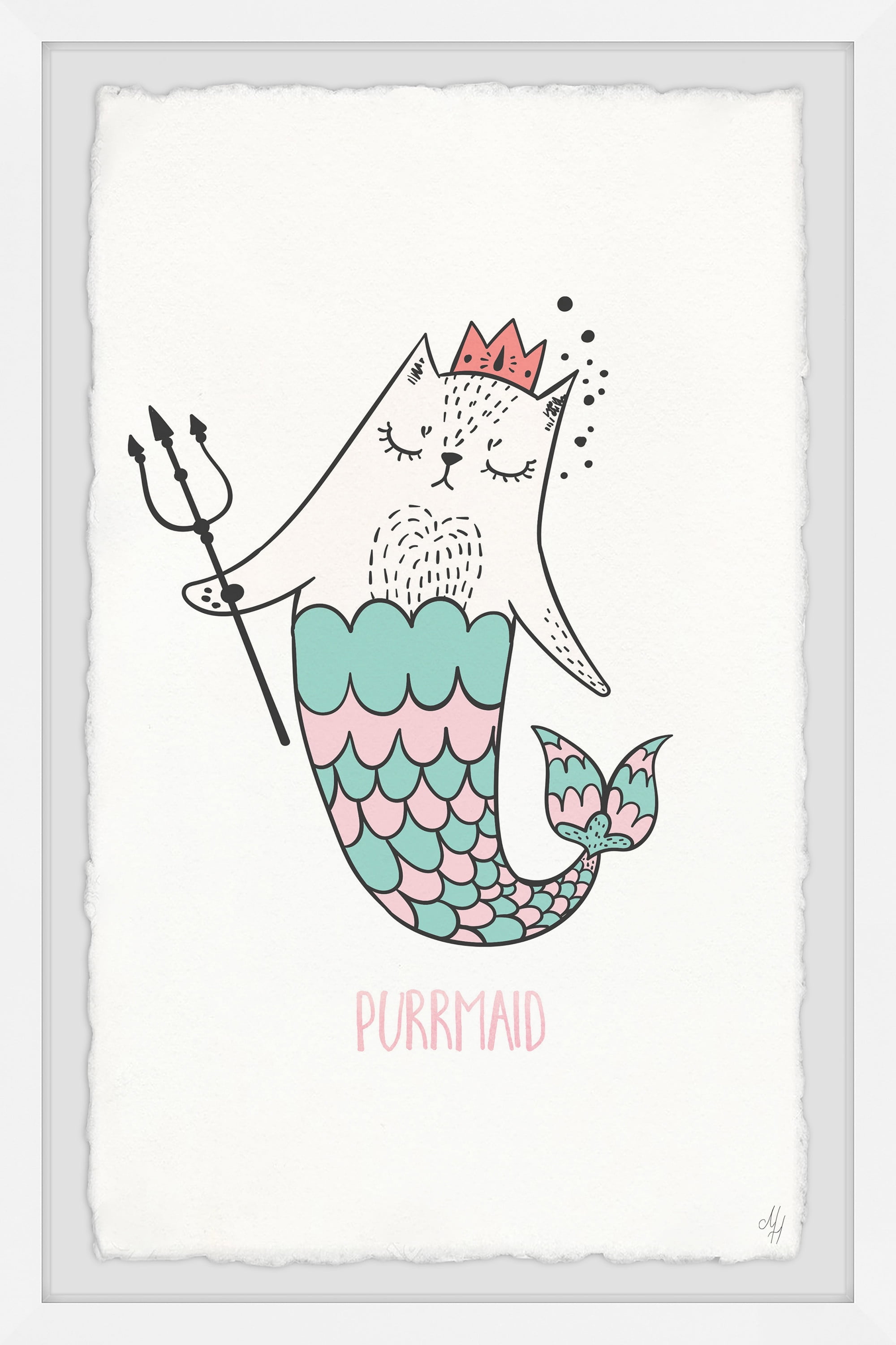 Marmont Hill Purrmaid II Framed Wall Art