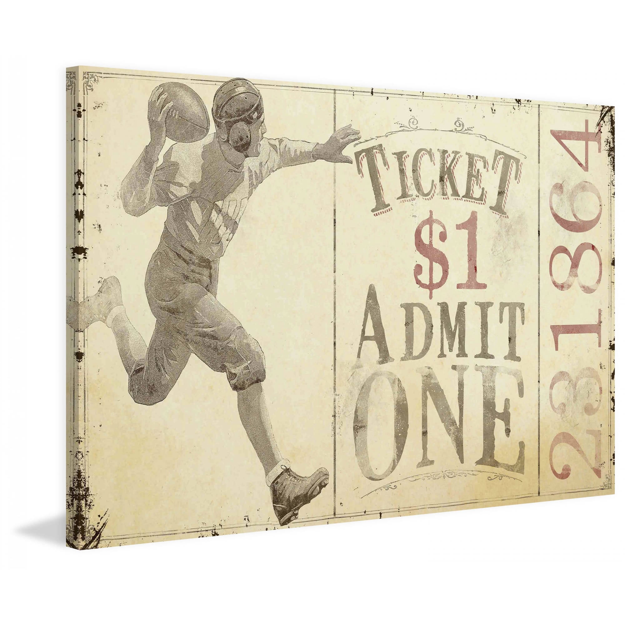 Marmont Hill Quarterback Pass Alternative Version 1 by Maurice Bower Painting Print on Wrapped Canvas