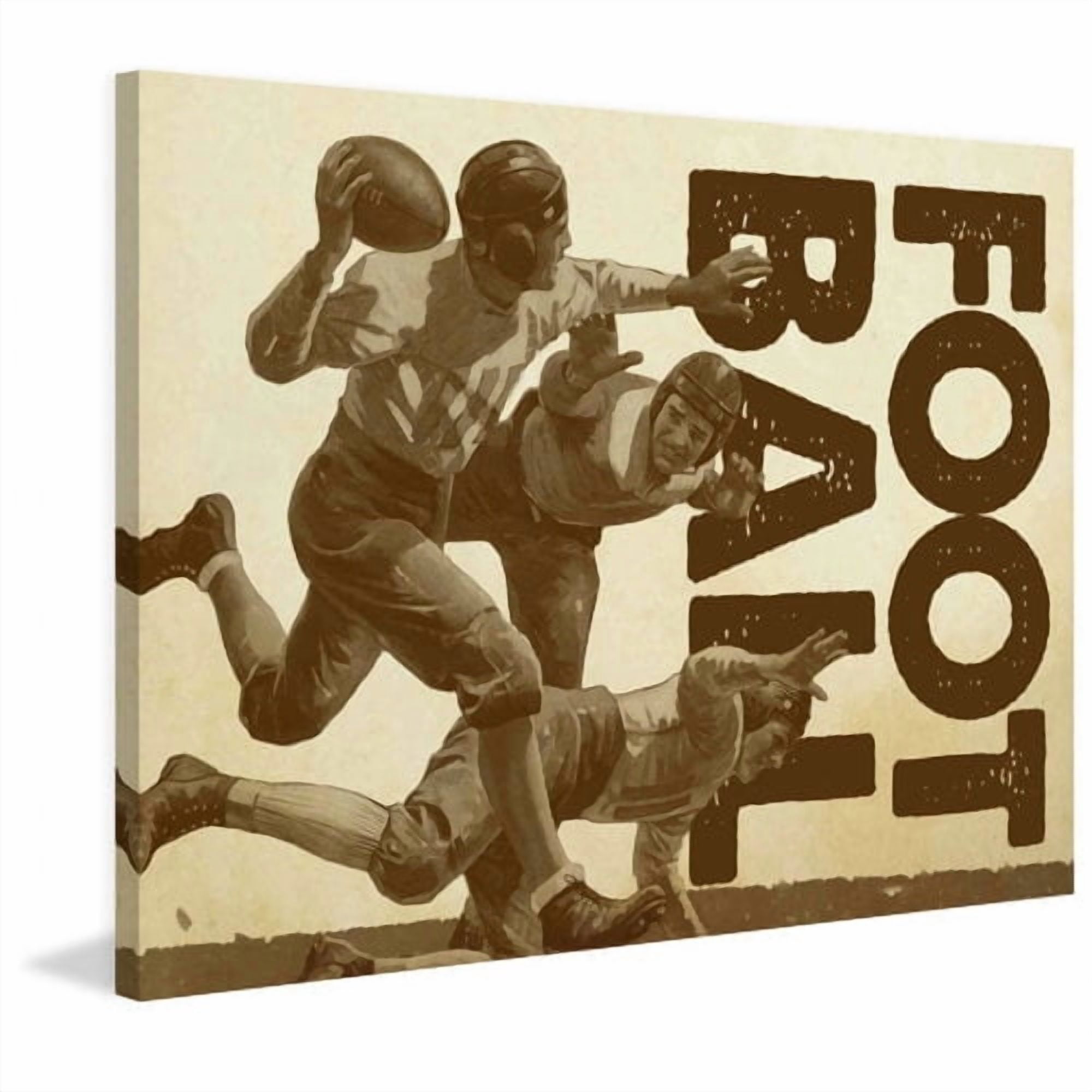 Marmont Hill Quarterback Pass-Alternative Version 3 by Maurice Bower Painting Print on Canvas