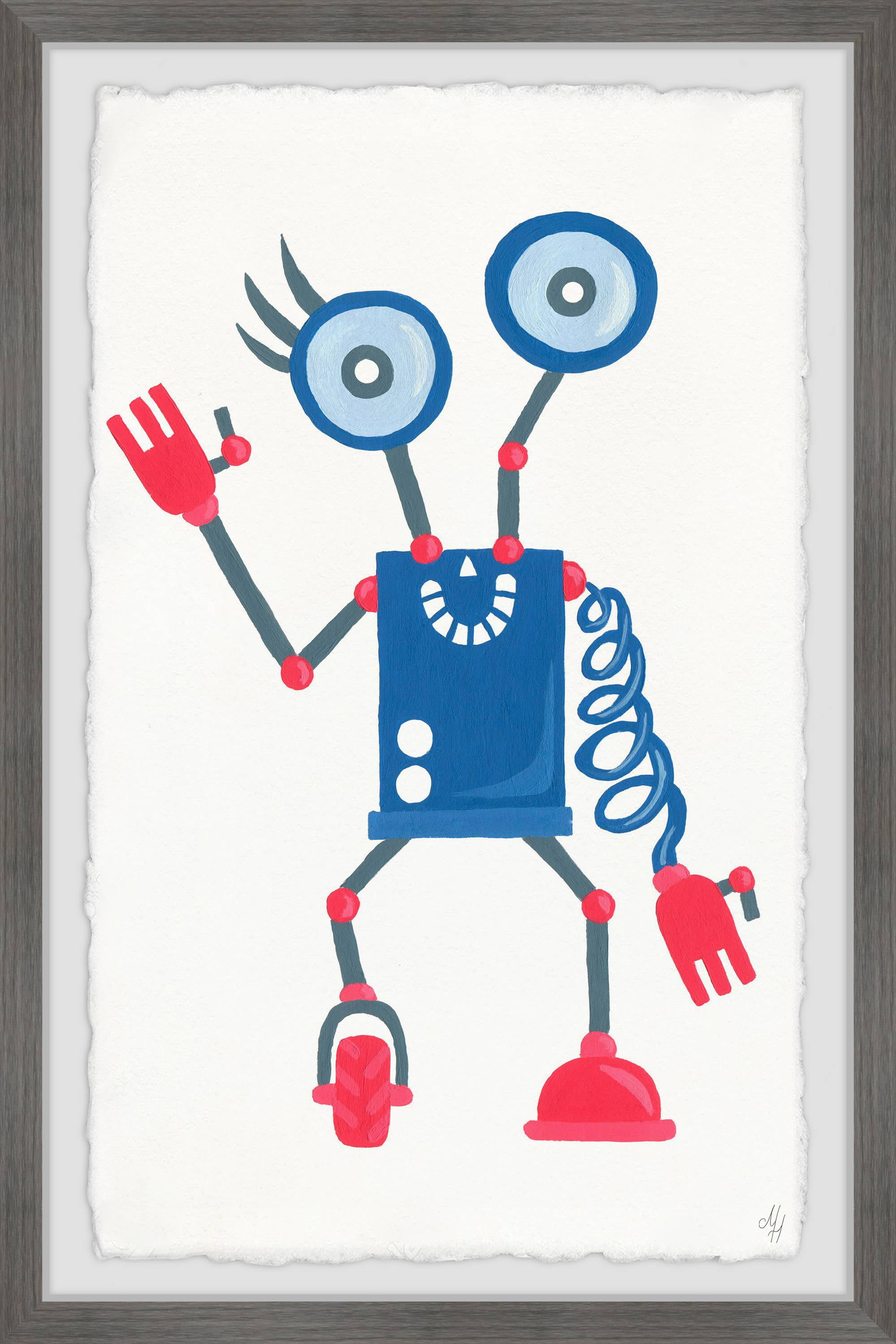 Marmont Hill Quirky Robot Framed Wall Art, 20.00" x 1.50"