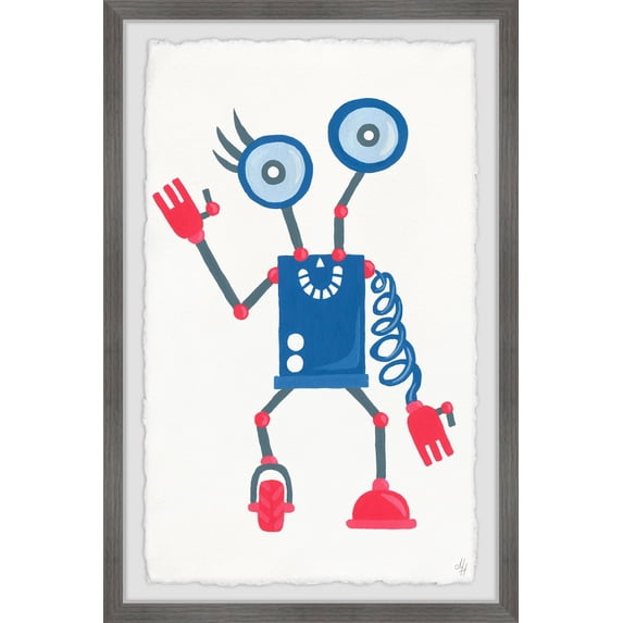 Marmont Hill Quirky Robot Framed Wall Art, 20.00" x 1.50"