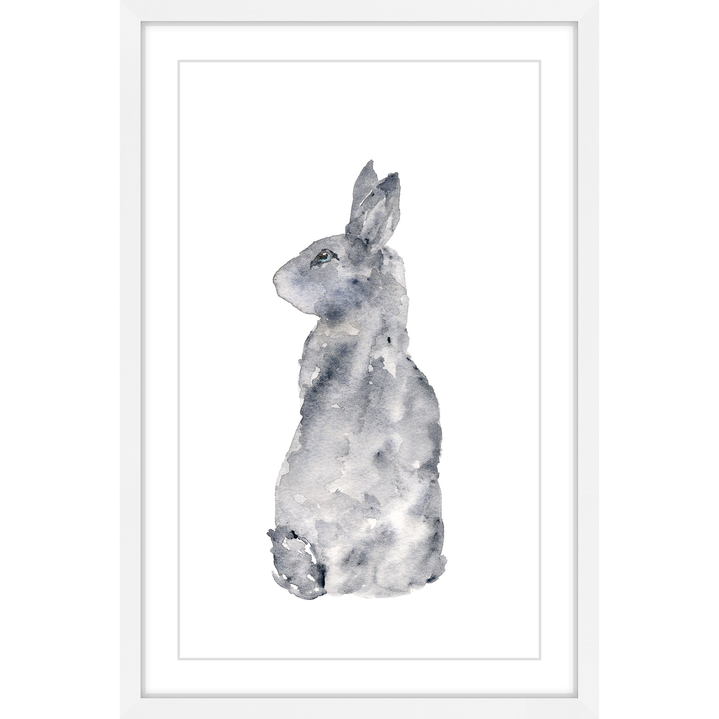 Marmont Hill "Rabbit Silhouette" by Thimble Sparrow Framed Painting Print
