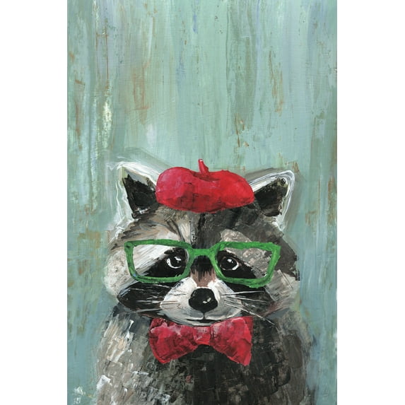 Marmont Hill Raccoon the Painter Canvas Wall Art