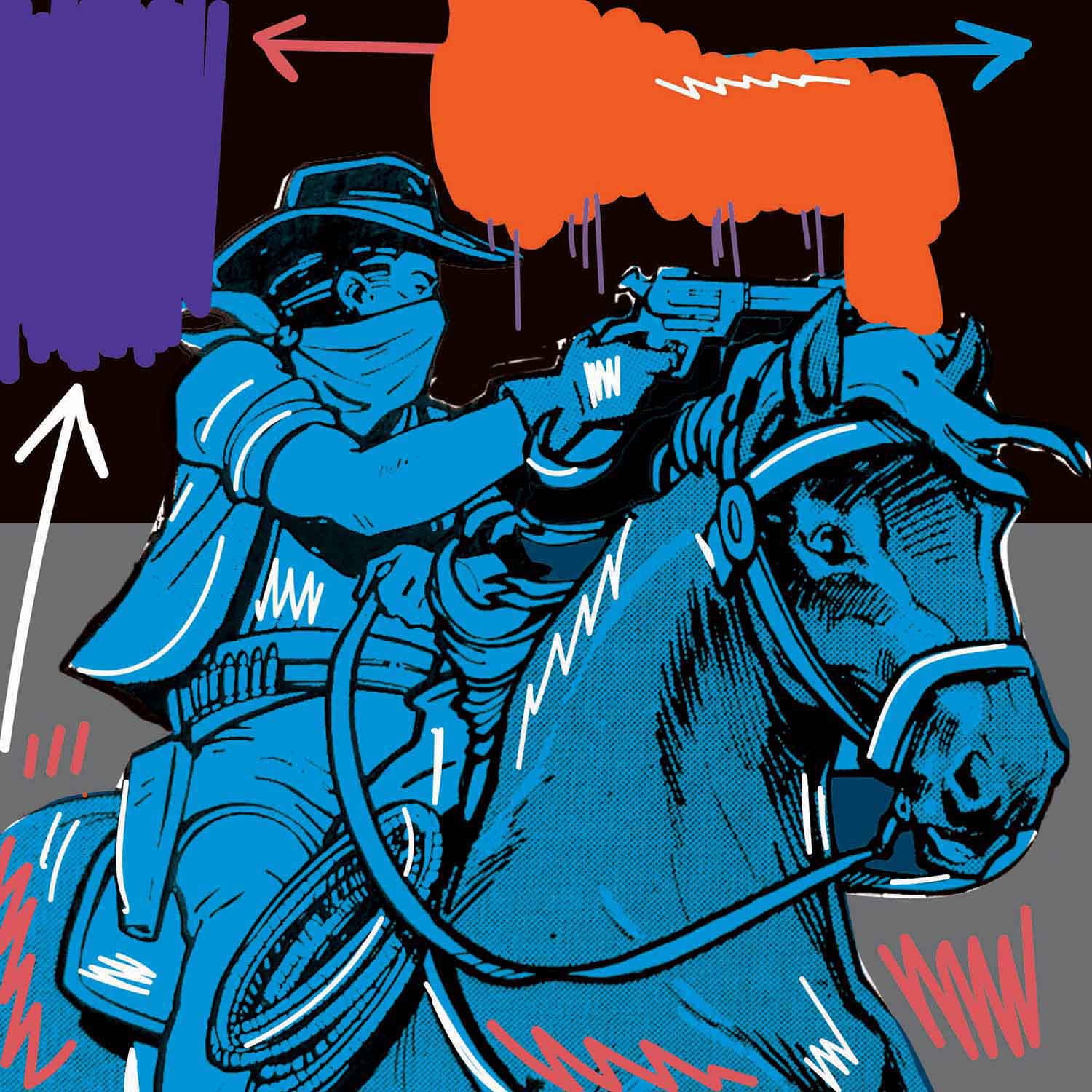 Marmont Hill "Raider I" by Josh Ruggs Painting Print on Wrapped Canvas