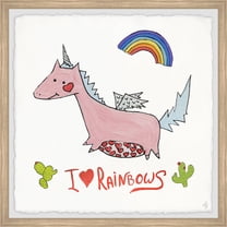 Marmont Hill Rainbow and Cactus Unicorn Framed Wall Art