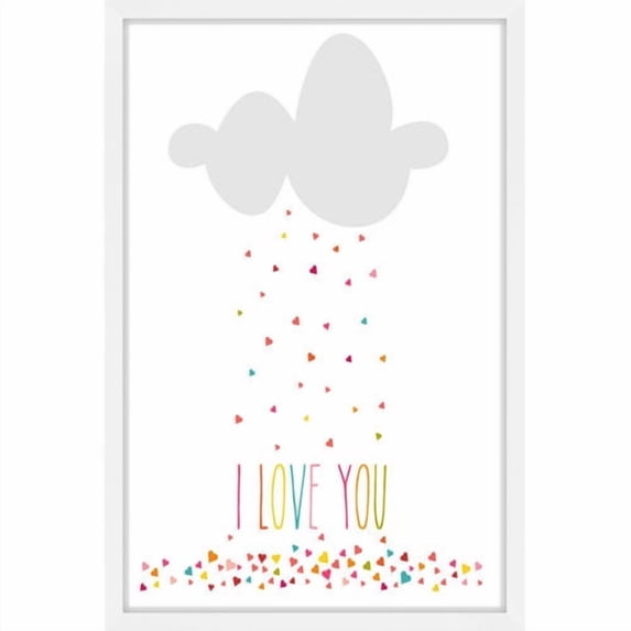 Marmont Hill "Raining Hearts" by Karen Zukowski Framed Painting Print