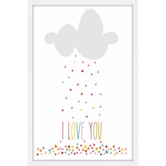 Marmont Hill "Raining Hearts" by Karen Zukowski Framed Painting Print