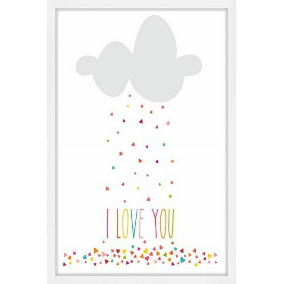 Marmont Hill "Raining Hearts" by Karen Zukowski Framed Painting Print