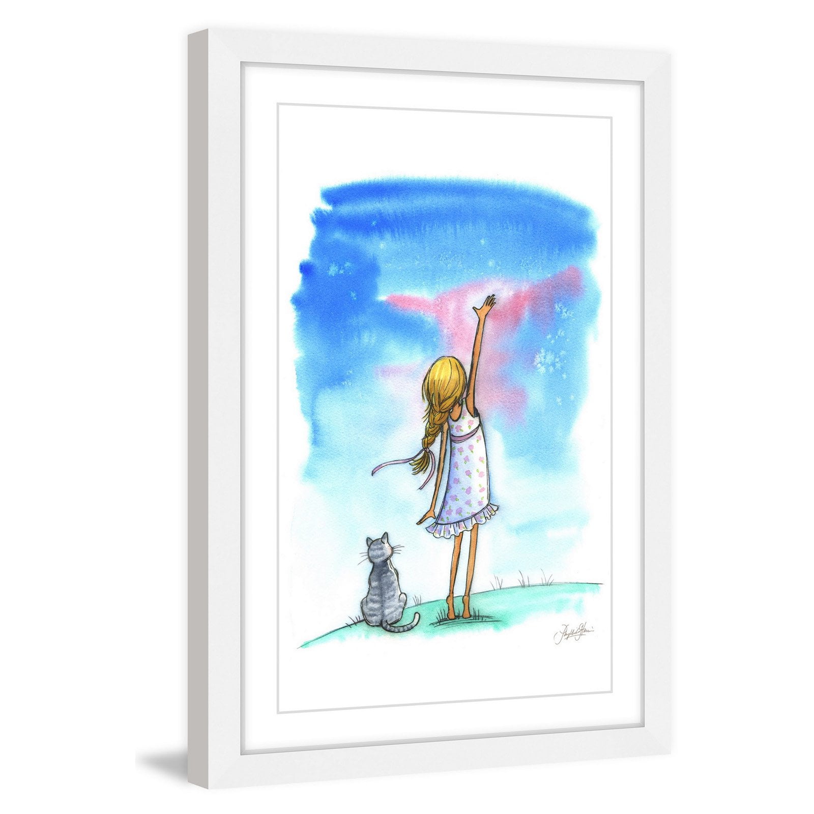 Marmont Hill "Reach For The Stars" By Phyllis Harris Framed Painting Art Print, 20.0" x 1.5"