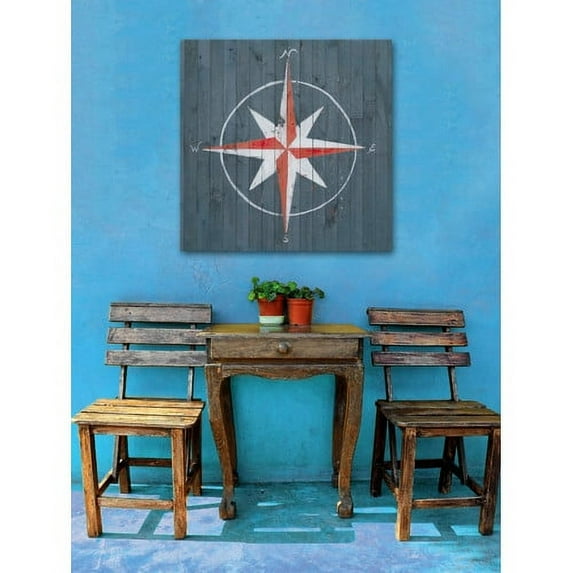 Marmont Hill "Red Compass" Painting Print on Wrapped Canvas