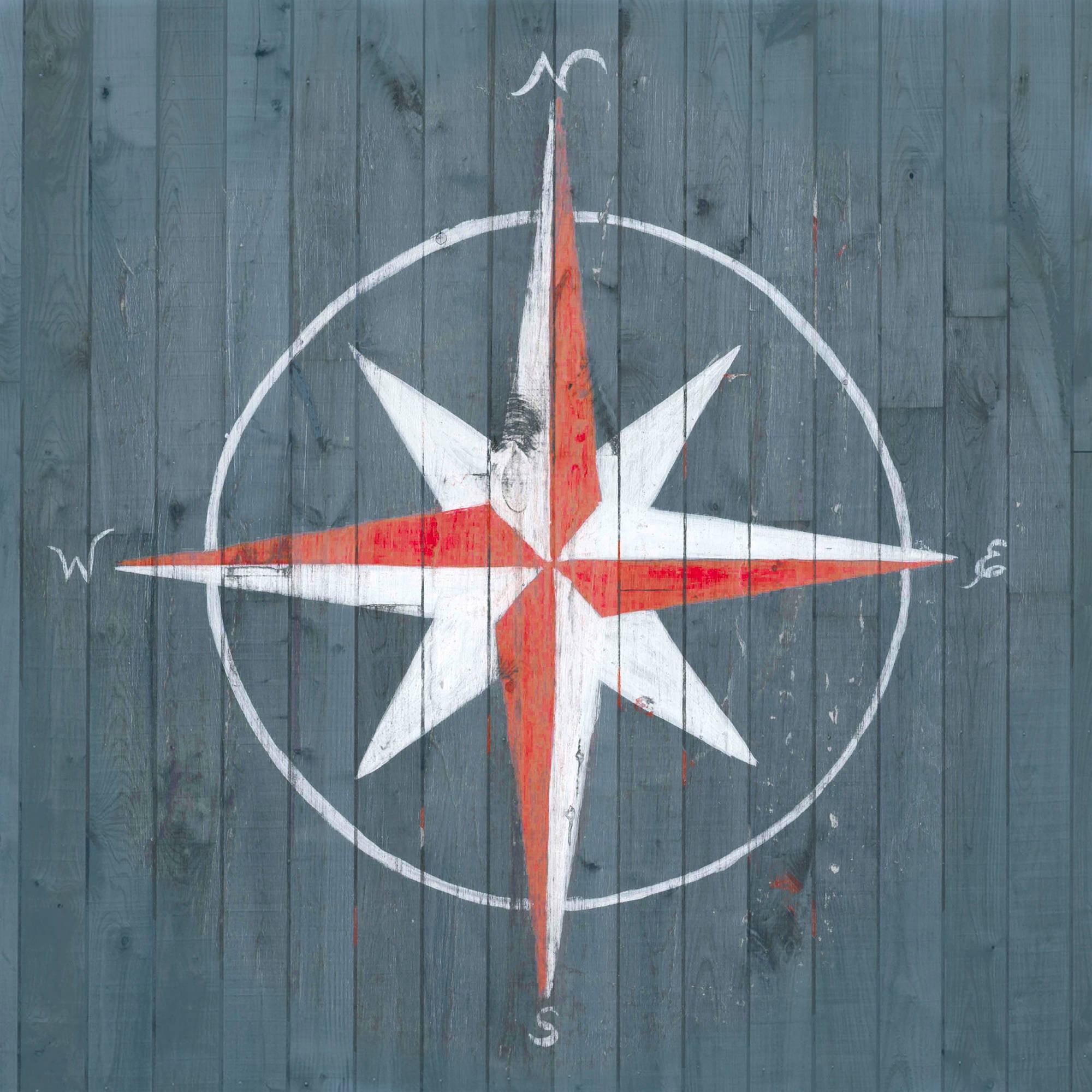 Marmont Hill "Red Compass" Painting Print on Wrapped Canvas