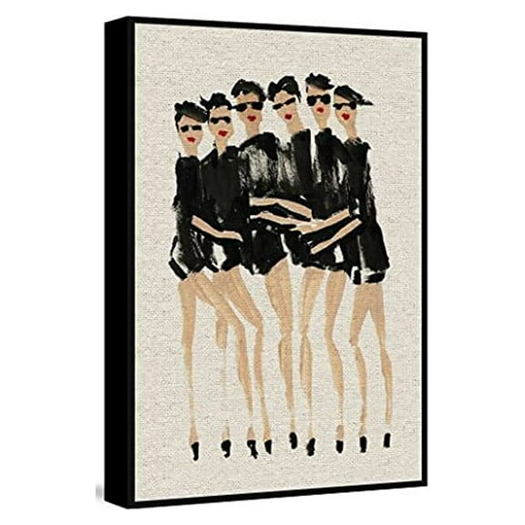 Marmont Hill Red Lippies Floater Framed Painting Print on Canvas